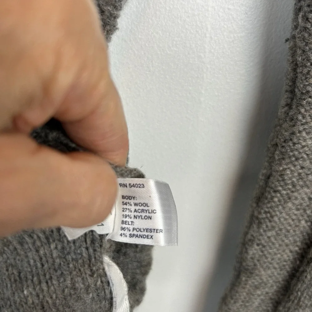 Gap Sweater Womens Small Gray Cable Knit Alpaca Wool Blend Pullover V Neck